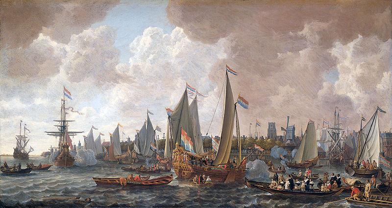 Lieve Verschuier The arrival of King Charles II of England in Rotterdam, 24 May 1660. oil painting picture
